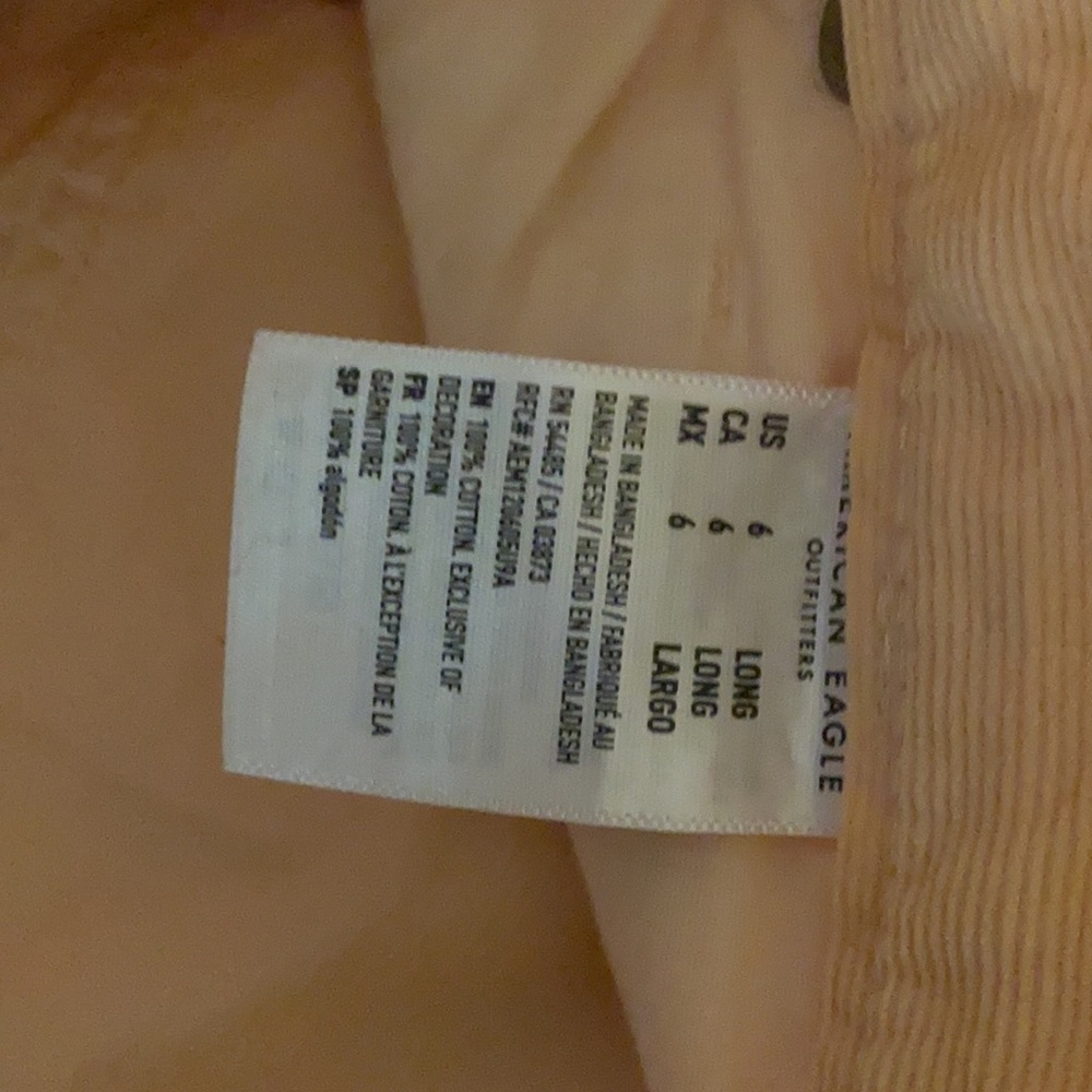 american eagle light orange corduroy pants - Picture 5 of 5